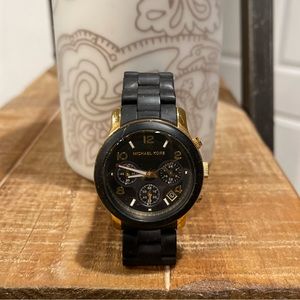 Women’s Michael Kors Runway Black and Gold watch